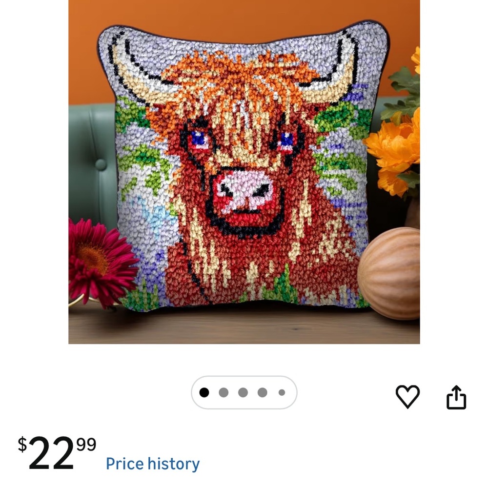 Colorful Highland Cow Pillow